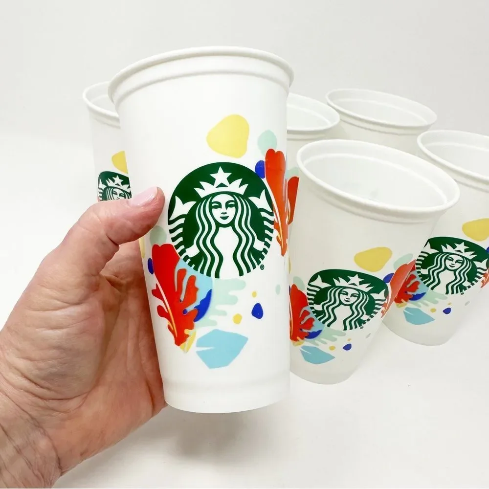 7 STARBUCKS‎ REUSABLE CUPS LEAF EDITION